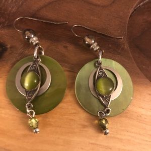 Green Mother of Pearl Earrings
